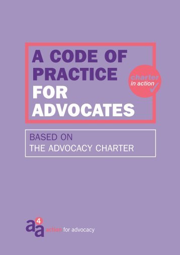 A CODE OF PRACTICE FOR ADVOCATES - Support