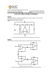 Active RC filters Design Techniques - GUC - Faculty of Information ...