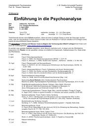 EinfÃ¼hrung in die Psychoanalyse - Psychoanalyse - Goethe ...