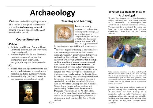 Archaeology - Hills Road Sixth Form College