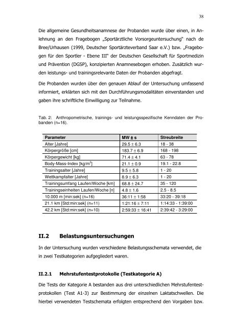 Untersuchung der ValiditÃ¤t verschiedener Laktatschwellenkonzepte ...