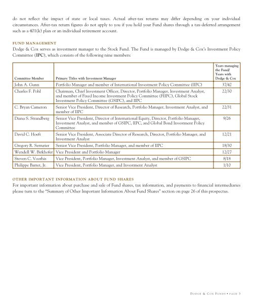 Dodge & Cox Funds Statutoary Prospectus dated May 1, 2013