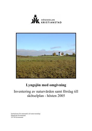 Lyngsjön med omgivning Inventering av naturvärden samt ... - Viss