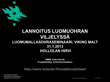 LANNOITUS LUOMUOHRAN VILJELYSSÃ