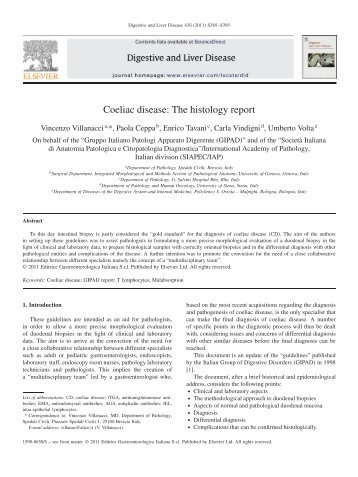 Coeliac disease: The histology report