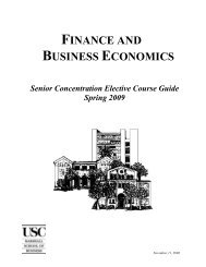 finance and business economics - USC Marshall - University of ...