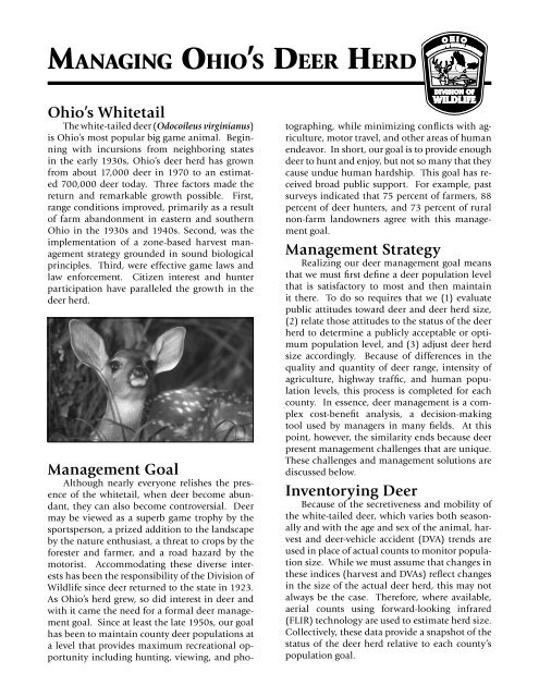 Managing Ohio's Deer Herd - Ohio Department of Natural Resources