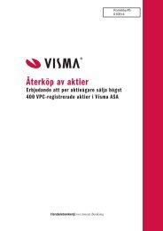 ÃterkÃ¶p av aktier - Visma