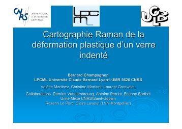 Cartographie Raman de la dÃ©formation plastique d'un verre indentÃ©