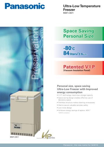 Ultra-Low Temperature Freezer - Panasonic Biomedical