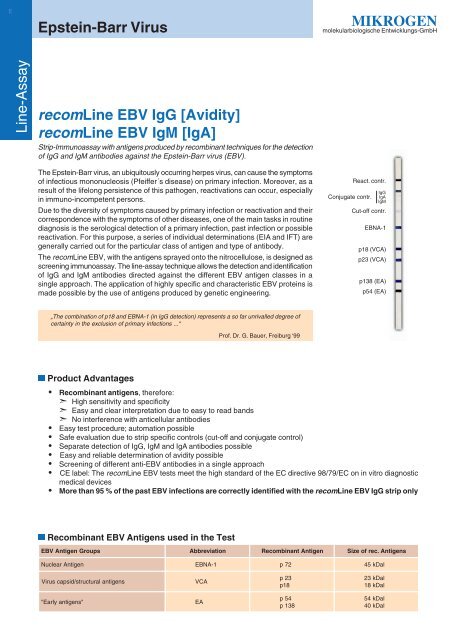 MIKROGEN recomLine EBV IgG [Avidity] recomLine EBV IgM [IgA ...