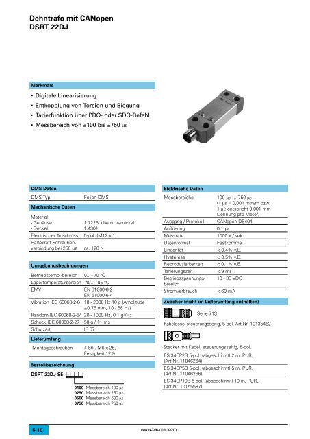 Dehntrafo mit CANopen DSRT 22DJ