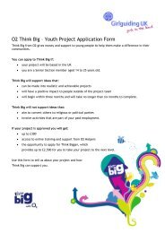 O2 Think Big â Youth Project Application Form - Girlguiding UK