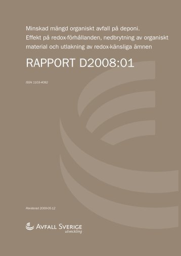 RAPPORT D2008:01 - Avfall Sverige