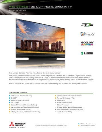 742 SERIES | 3D DLP® HOME CINEMA TV - Mitsubishi