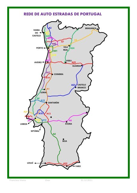 Mapa rodoviário de Portugal: estradas, portagens e auto-estradas