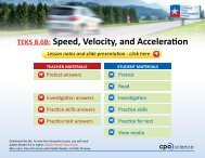 TEKS 8.6B: Speed, Velocity, and Acceleration
