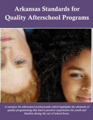 Arkansas Standards for Quality Afterschool Programs - Statewide ...