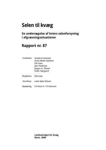 Selen til kvÃƒÂ¦g - LandbrugsInfo