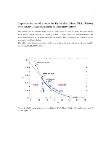 Implementation of a code for Dynamical Mean Field Theory with ...