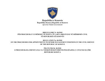 RREGULLORE Nr. 06/2010 - Republika e KosovÃ«s - Zyra e ...