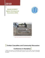 Civilian casualties and community discussion conference in Kandahar