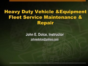 Heavy Duty Vehicle & Equipment Fleet Service Maintenance ... - Narsa