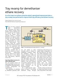 Tray revamp for demethanizer ethane recovery - Koch-Glitsch