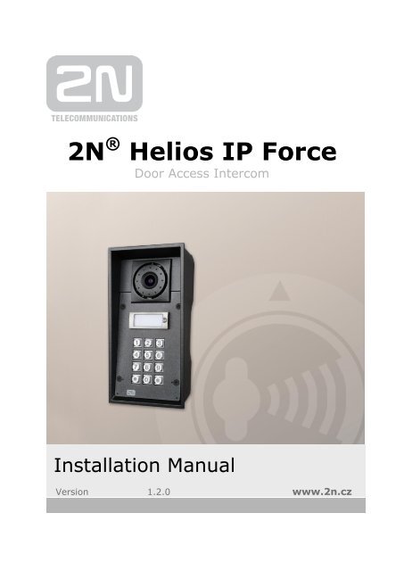 Home intercom 2NÂ® Helios IP Force - Installation manual
