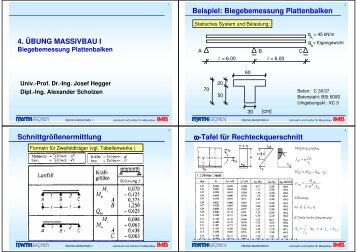 4. ÃBUNG MASSIVBAU I Beispiel: Biegebemessung Plattenbalken ...