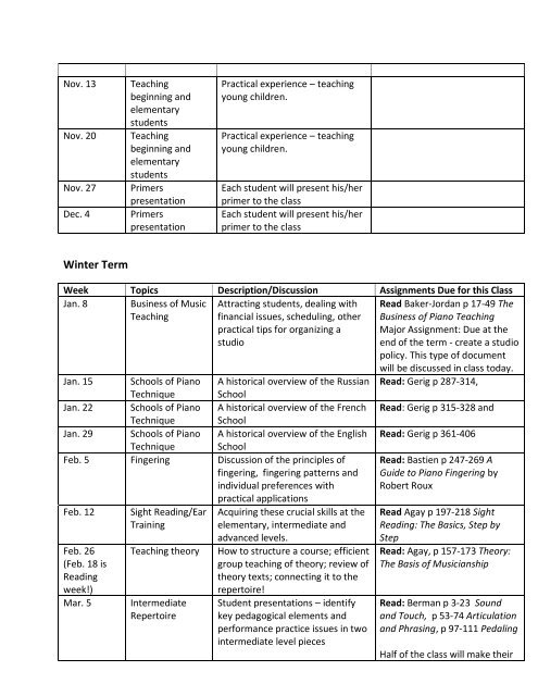 Music 49459y Piano Pedagogy Outline 2012-13.pdf - Don Wright ...