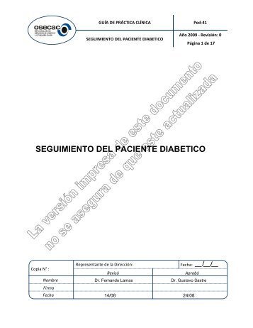 SEGUIMIENTO DEL PACIENTE DIABETICO - osecac