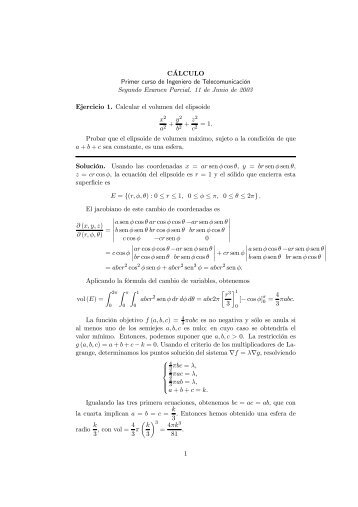 Soluciones del Segundo Examen Parcial (Junio 2003)