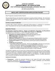 Ancillary Application Packet - Louisiana Department of Education