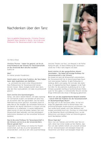 Christina Thurner – Nachdenken über den Tanz (pdf - Universität Bern