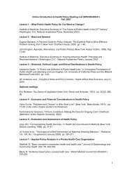 Online Introduction to Health Policy Reading List - Johns Hopkins ...