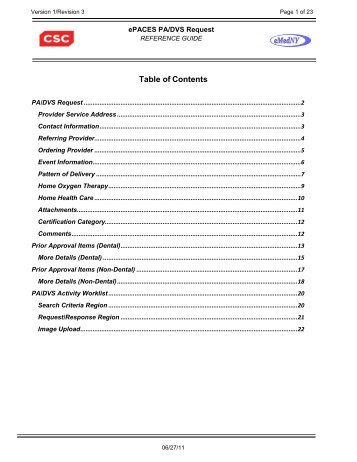 5010 ePACES PA-DVS Quick Reference Guide - eMedNY