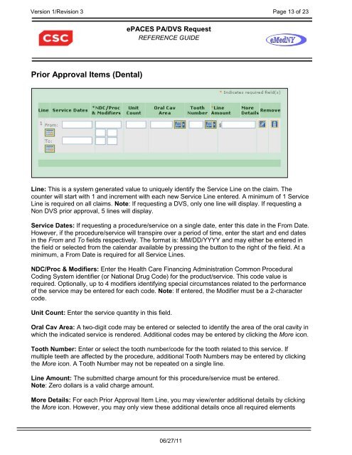 5010 ePACES PA-DVS Quick Reference Guide - eMedNY