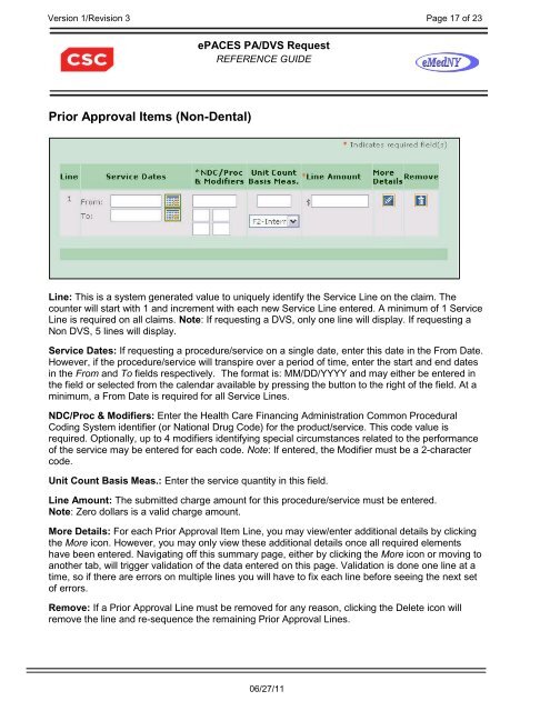 5010 ePACES PA-DVS Quick Reference Guide - eMedNY