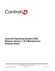 Control4 Operating System (OS) Release Version 1.8.2 ...
