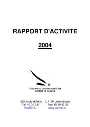 RAPPORT D'ACTIVITE 2004 - Fondation Cancer