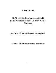 PROGRAM 08:30 - USAMV Cluj-Napoca