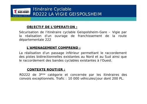 ItinÃƒÂ©raire Cyclable RD222 LA VIGIE GEISPOLSHEIM - Conseil ...