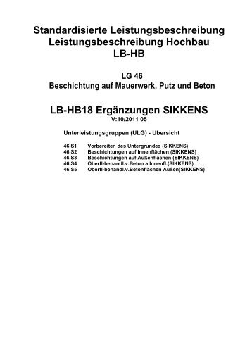 Standardisierte Leistungsbeschreibung ... - Sikkens