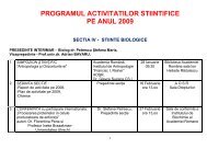 programul activitatilor stiintifice pe anul 2009 sectia iv - stiinte ...