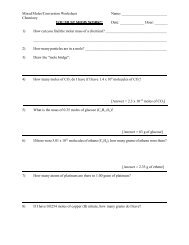 Mixed Moles/Conversion Worksheet Name