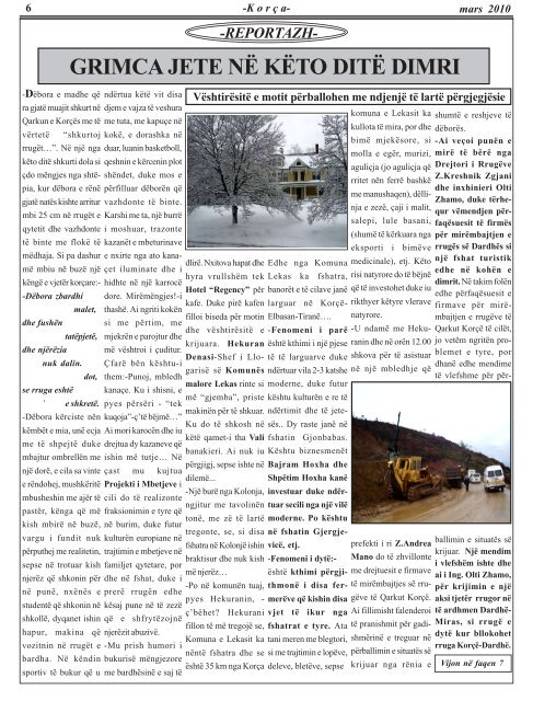 Mars 2010 - Gazeta "KorÃ§a"