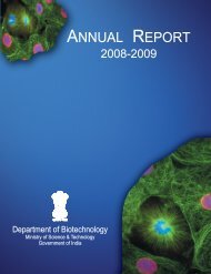 ANNUAL REPORT ANNUAL REPORT - Department of Biotechnology