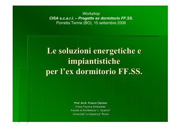 Le soluzioni energetiche e impiantistiche per l'ex ... - Centro CISA