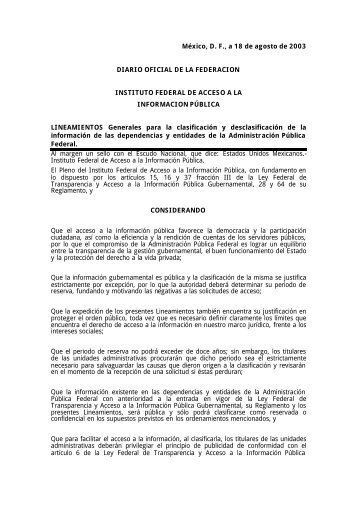 LINEAMIENTOS Generales para la clasificaciÃ³n y ... - Issfam